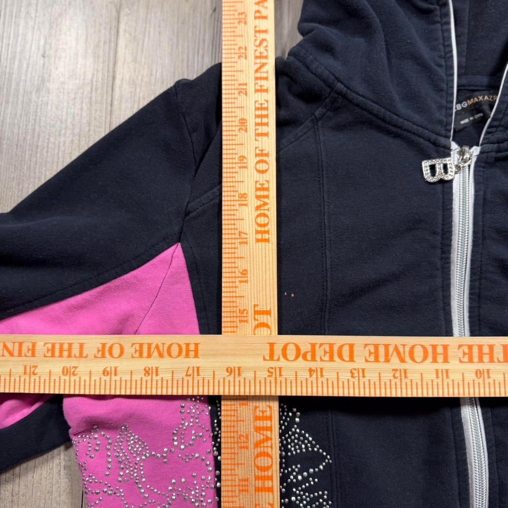 BCBGMAXAZRIA black & pink zip up hoodie - Picture 3 of 5